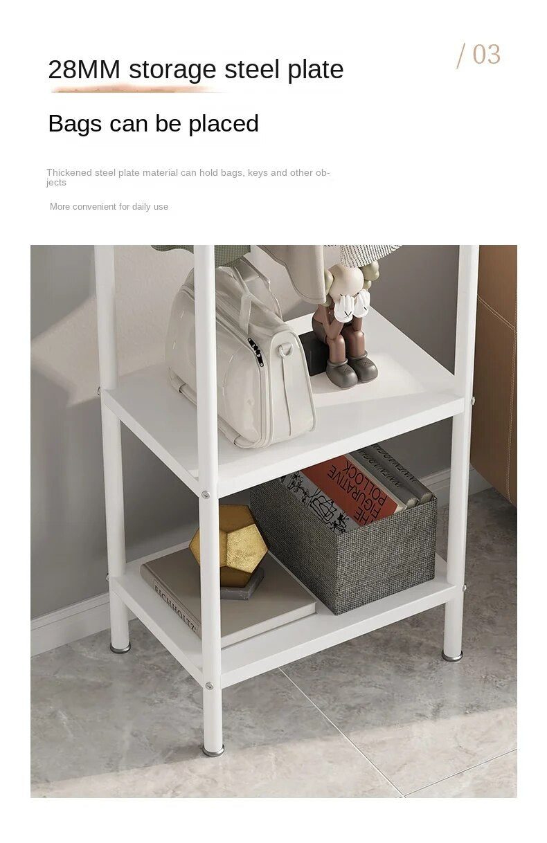 Perchero Metálico Moderno 2 Estante Cuarto Hogar Ropa Zapato