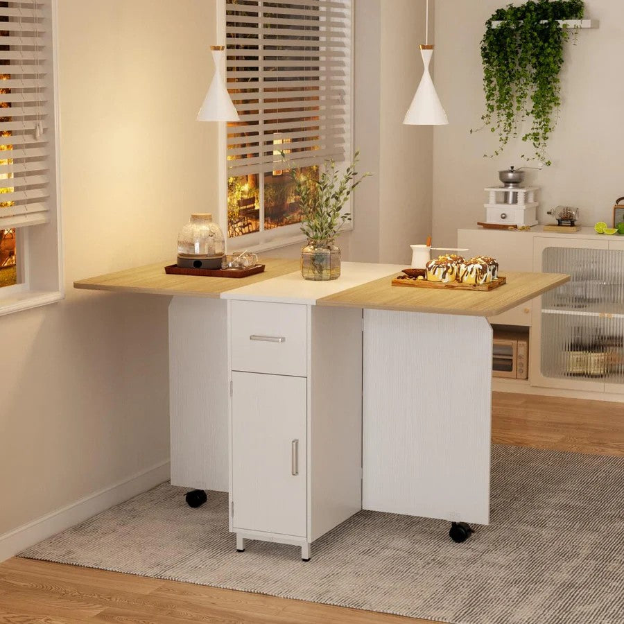 Mesa Plegable Desayunador Con Almacenamiento