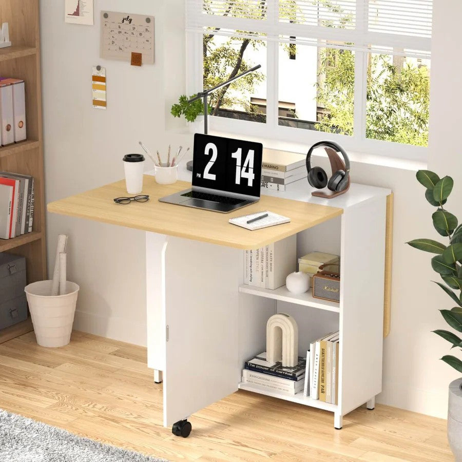 Mesa Plegable Desayunador Con Almacenamiento