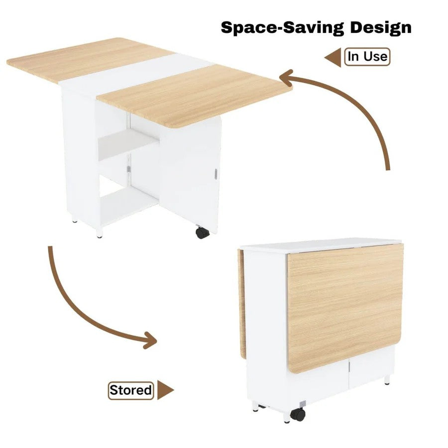Mesa Plegable Desayunador Con Almacenamiento