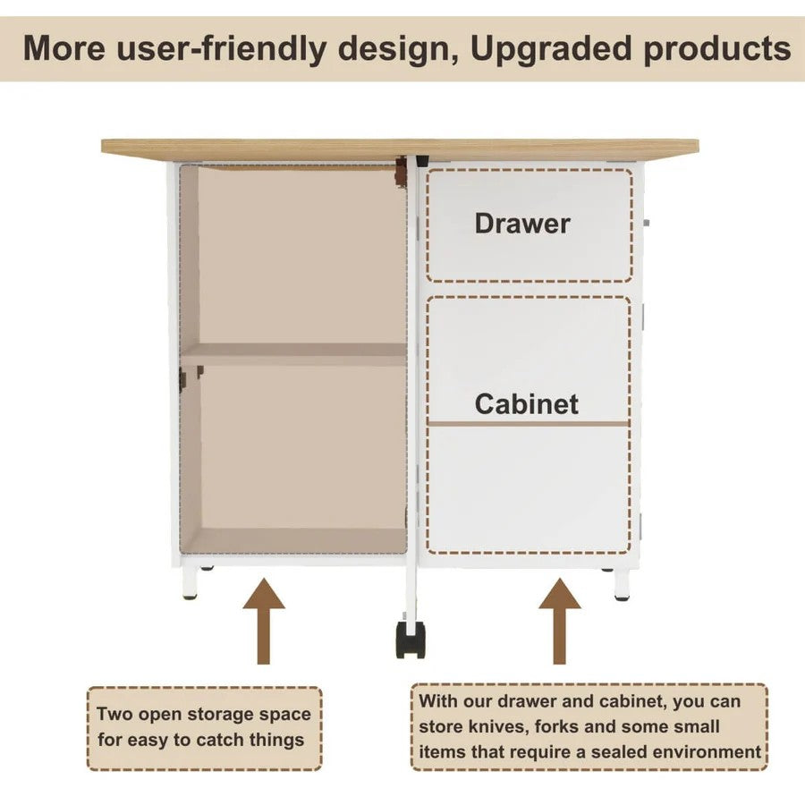Mesa Plegable Desayunador Con Almacenamiento