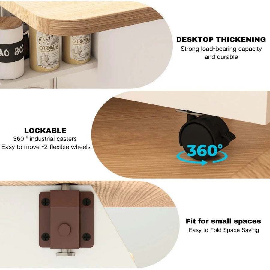 Mesa Plegable Desayunador Con Almacenamiento