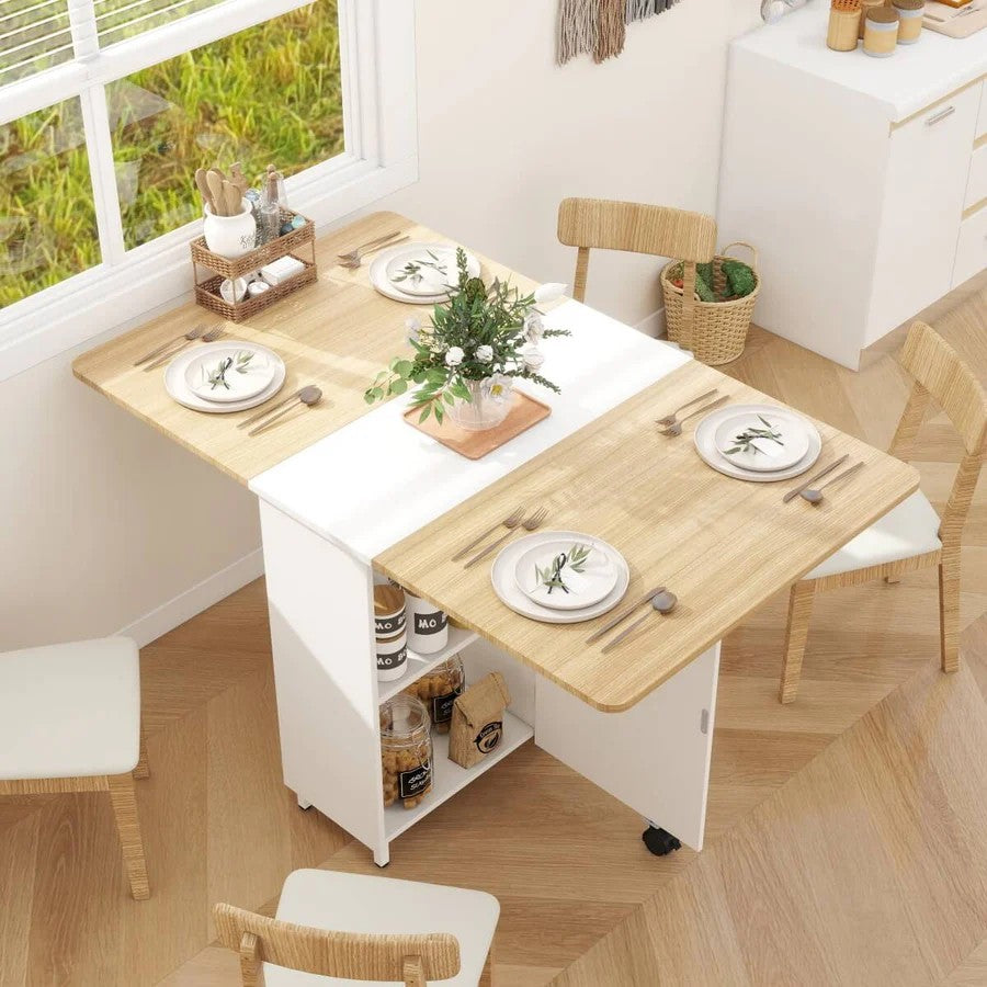 Mesa Plegable Desayunador Con Almacenamiento