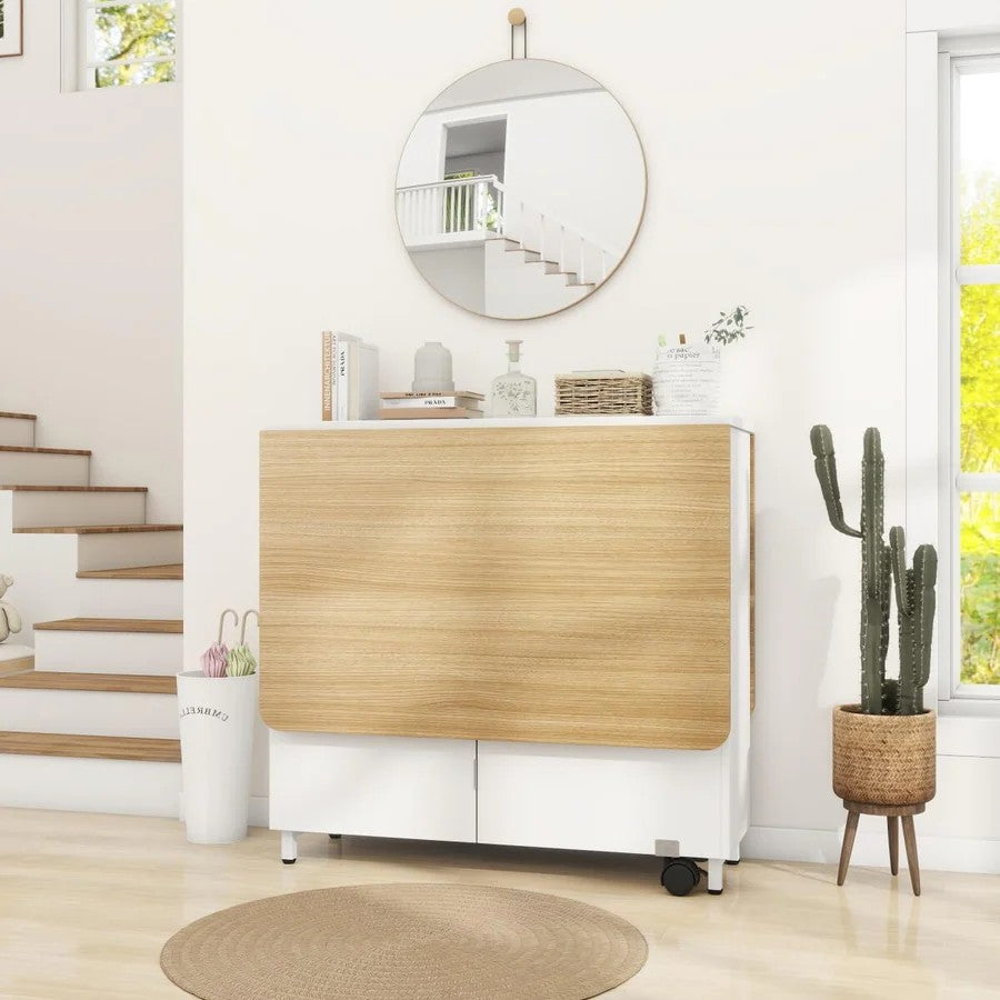 Mesa Plegable Desayunador Con Almacenamiento