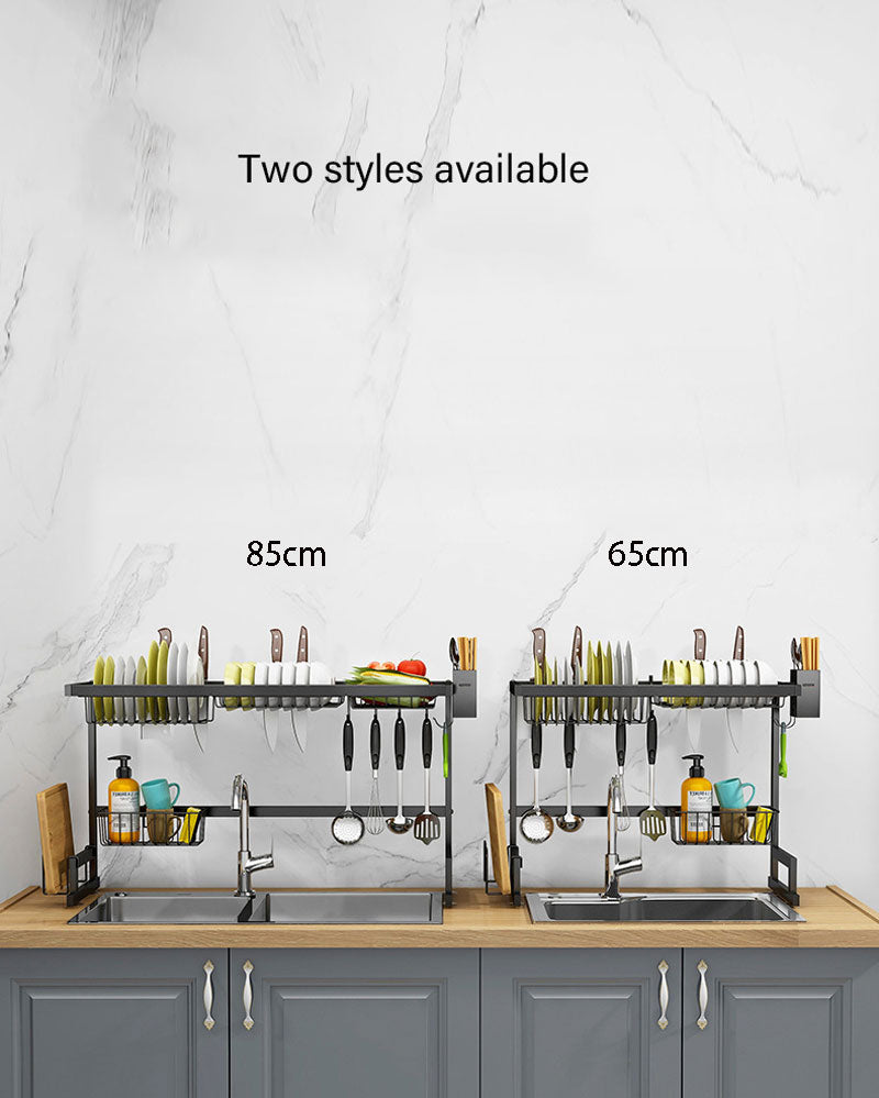 Escurridor Seca Plato De Acero Vajilla Niveles 2 Pisos 65cm